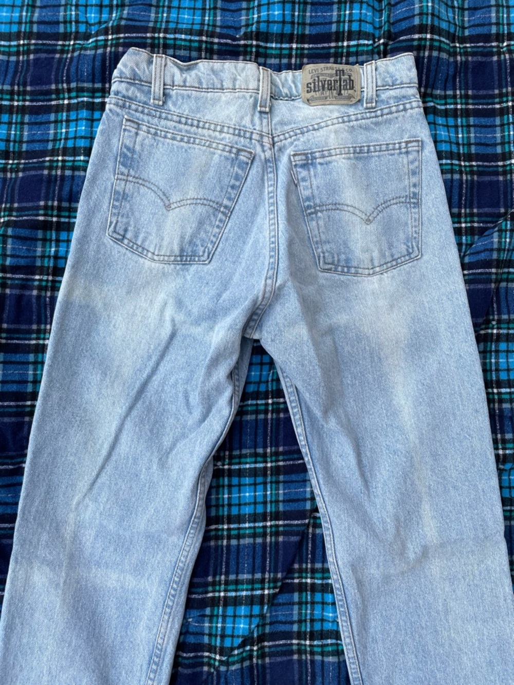 Levi’s 525s | Vintage Silver Tab Distressed Long Slim Tapered Jeans 1994 - Picture 7 of 9